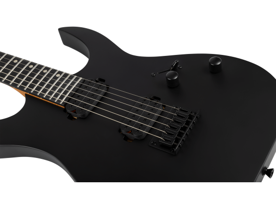 SPIRA S400MBK - Guitare électrique type métal, Noir Satin
