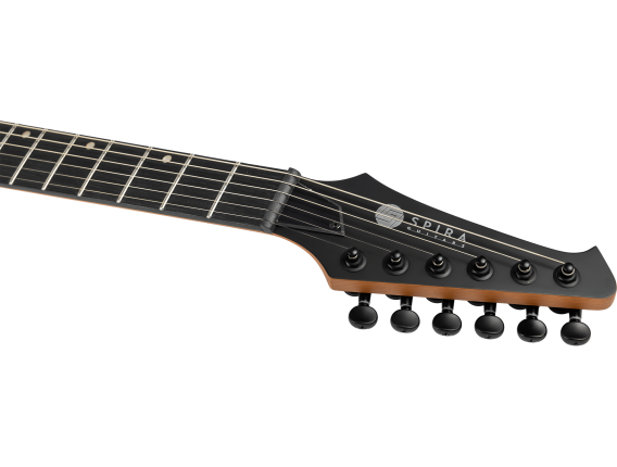 SPIRA S400MBK - Guitare électrique type métal, Noir Satin