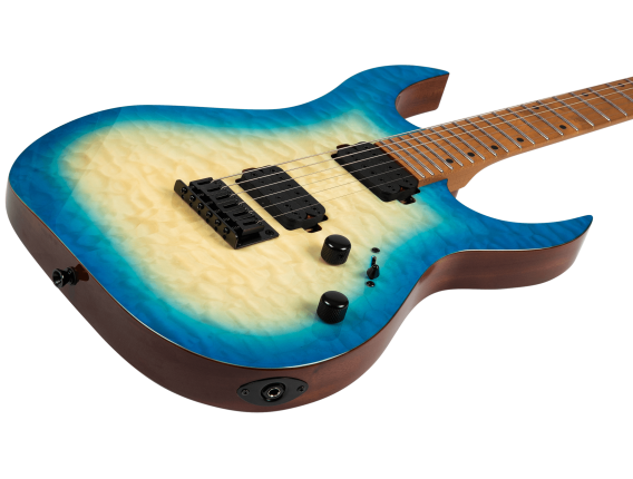 SPIRA S500QAB - Guitare électrique type métal, Trans Aqua Blue