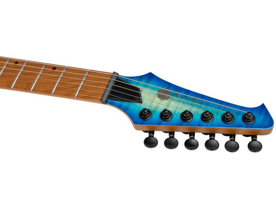SPIRA S500QAB - Guitare électrique type métal, Trans Aqua Blue