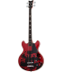 SCHECTER SC2240 -Basse 4 cordes "Corsair" Semi-Hollowbody Signature Simon Gallup, Red/Black