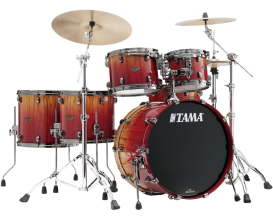 TAMA WBS2RZBBS-VBF - Kit de 5 fûts Starclassic Walnut/Birch 10" 12" 14" 16" 22", Vermilion Bosse Fonce Fade
