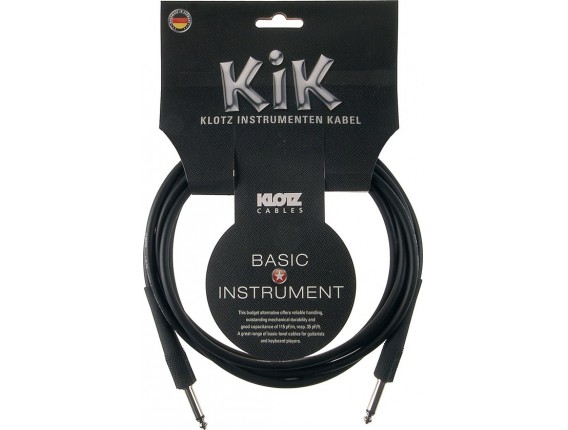 KLOTZ KIK1.5PPSW - Câble instrument Jack droit / Jack droit Série KIK 1.5 mètres, Made in Germany