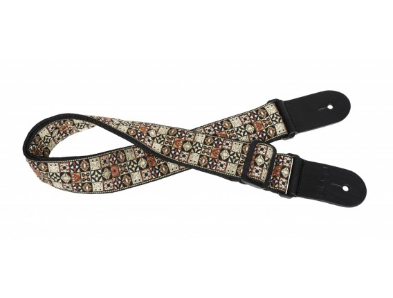 STAGG SWO HOOTMIX YLW - Sangle en nylon tissé avec motif Hootenanny, Jaune