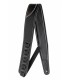 STAGG SPFL-GSHAP BLK - Sangle rembourrée en similicuir noir avec décoration de guitare, noir