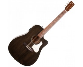 ART&LUTHERIE AMERICANA - Guitare électro-acoustique Dreadnought Cutaway, Faded Black, Préamp Presys II