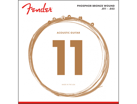 FENDER 0730060405 - Jeu de cordes pour guitare acoustique Phosphore Bronze 11-52