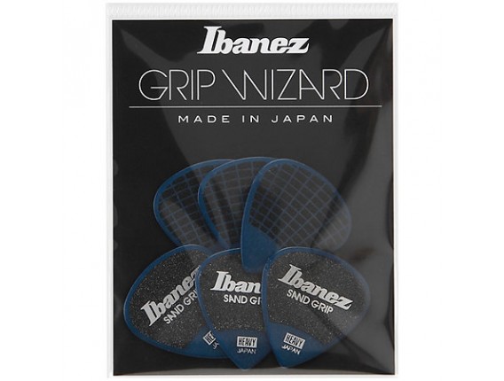 IBANEZ PPA16HSGDB - Pack de 6 médiators Grip Wizard Sand, Deep Blue Medium