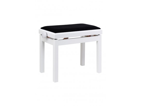 STAGG PB06G WHM VBK - banquette de piano blanc mat + Velours noir