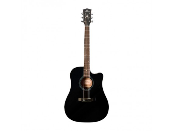 KEPMA EDC+ BK - Guitare acoustique Dreadnought cutaway, Black