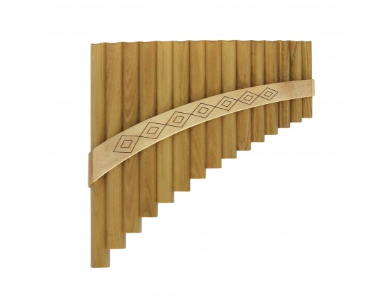 GEWA 700.322 - Flûte de pan courbée Premium, 15 Tubes en bambou, Sol Majeur