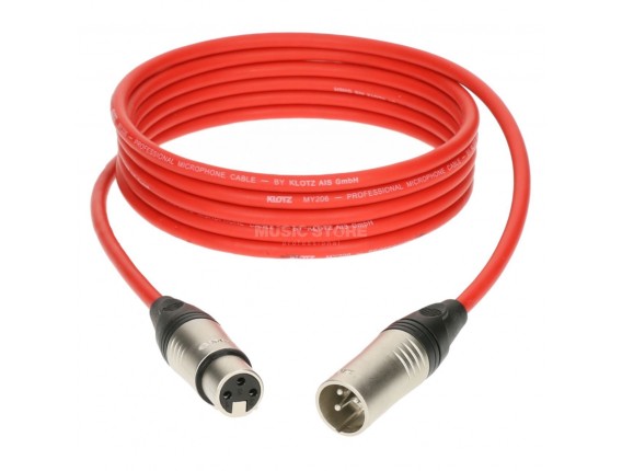 KLOTZ M1K3FM1500 - Câble Microphone XLR / XLR Série M1 Rouge 15 mètres, Made in Germany