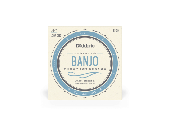 D'ADDARIO EJ69- Jeu de 5 cordes pour Banjo 5, Phosphore Bronze, à boucle