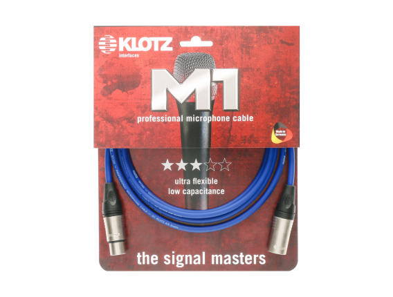 KLOTZ M1K2FM0500 - Câble Microphone XLR / XLR Série M1 5 mètres bleu, Made in Germany