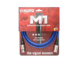KLOTZ M1K2FM0500 - Câble Microphone XLR / XLR Série M1 5 mètres bleu, Made in Germany