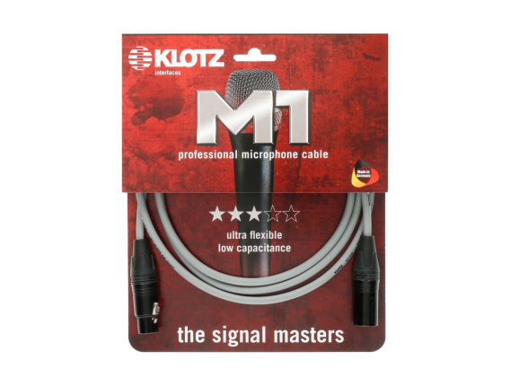 KLOTZ M1FM6N0500 - Câble Microphone XLR / XLR Série M1 5 mètres gris, Made in Germany