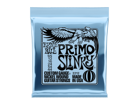 ERNIE BALL 2212 - Jeu de cordes électrique Primo slinky 9,5-12-16-24-34-44