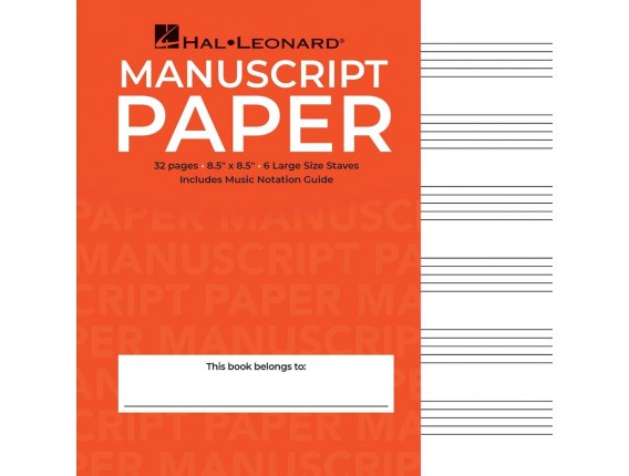 Cahier papier musique Wide Staff - Rouge