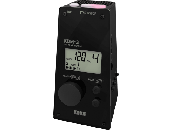 KORG KDM-3 - Métronome numérique, 8 sonorités, look métronome mécanique, noir