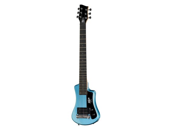 HOFNER HCT-SH-BL-0 - Shorty Guitar, guitare de voyage full scale, un micro double, Bleu (avec housse)