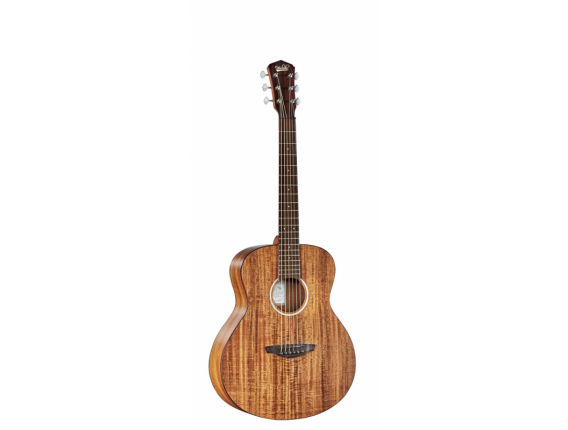 VEELAH MC-KOA-S - Guitare Acoustique de voyage "Mini Camper", Corps Koa, Table Koa massif, Naturel open pores (Housse fournie)