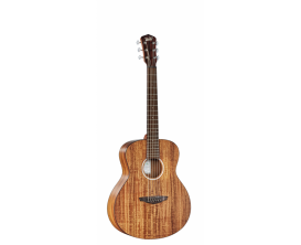 VEELAH MC-KOA-S - Guitare Acoustique de voyage "Mini Camper", Corps Koa, Table Koa massif, Naturel open pores (Housse fournie)