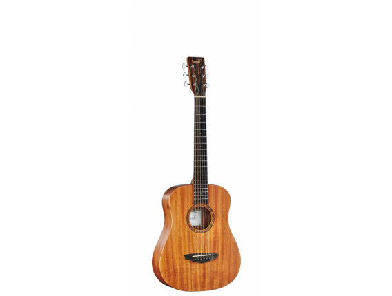 VEELAH TOGO-M - Guitare Acoustique de voyage compacte, Corps Acajou, Table acajou massif, Naturel open pores (Housse fournie)