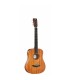 VEELAH TOGO-M - Guitare Acoustique de voyage compacte, Corps Acajou, Table acajou massif, Naturel open pores (Housse fournie)