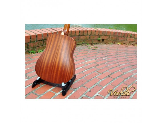 VEELAH TOGO-M - Guitare Acoustique de voyage compacte, Corps Acajou, Table acajou massif, Naturel open pores (Housse fournie)