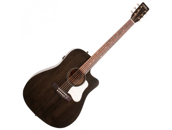 ART&LUTHERIE Americana QIT CW Faded Black - Guitare Dreadnought électro-acoustique QIT, Cutaway, Finition Faded Black