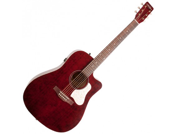 ART&LUTHERIE Americana QIT CW Tennessee Red - Guitare Dreadnought électro-acoustique QIT, pan coupé, Finition Tennessee Red