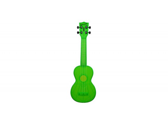 KALA WATERMAN SWF GN - Ukulélé Soprano Polycarbonate, Transparent et fluorescent, Vert (housse fine)