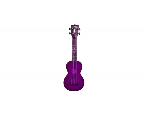 KALA WATERMAN SWF PL - Ukulélé Soprano Polycarbonate, Transparent et fluorescent, Purple (housse fine)