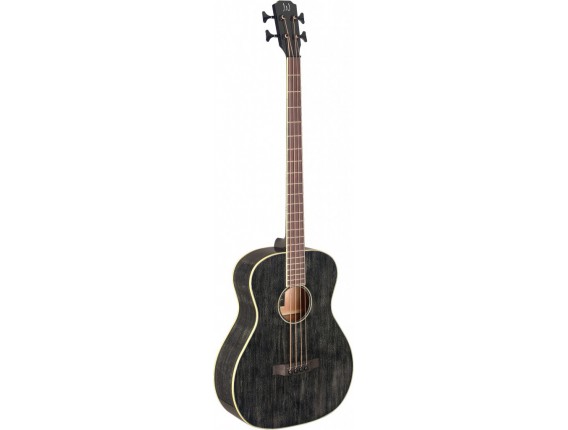 J.N. GUITARS YAK-BAS-E - Basse électro-acoustique 4 cordes, série Yakisugi, Corps acajou, Table acajou massif, Finition Doghair