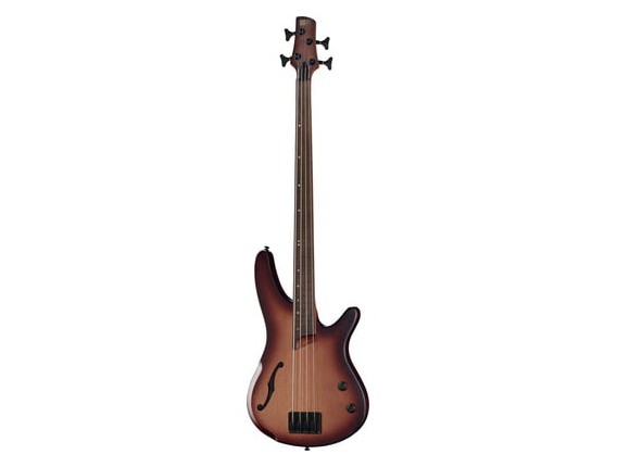 IBANEZ SRH500F-NNF - Basse 4 cordes Fretless Semi-Hollowbody, Corps Acajou, table épicéa, Manche 5 pces Jatoba/Bubinga, Touche p