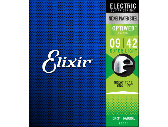 ELIXIR 19002 Optiweb - Jeu de cordes électrique 9/42 Super Light