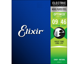 ELIXIR 19027 Optiweb - Jeu de cordes électrique 9/46 Custom Light