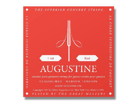 AUGUSTINE ROUGE - Jeu de cordes nylon/argent, tirant normal