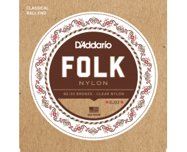 D'ADDARIO EJ33 - Jeu de cordes hybride Folk Nylon, à boules