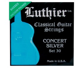 LUTHIER L-30 - Jeu de cordes guitare classique, Concert Silver, Tension medium-hard