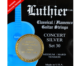 LUTHIER L-30SC - Jeu de cordes guitare classique, Concert White Silver, Aigus Carbon, Tension medium-hard