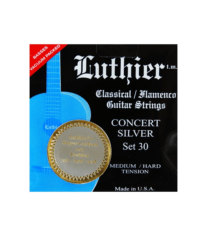 LUTHIER L-30SC - Jeu de cordes guitare classique, Concert White Silver,  Aigus Carbon, Tension medium-hard - Rockamusic