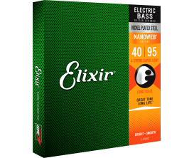 ELIXIR 14002 - Jeu de 4 cordes basse Nanoweb, Longscale, tirant Extra Light 40-60-75-95