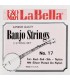 LA BELLA L-17 - Jeu de cordes Nylon plaqué argent pour banjo 5 cordes classique ou menestrel