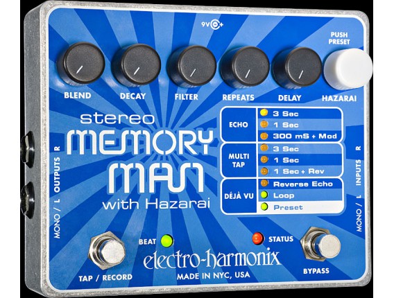ELECTRO-HARMONIX Stereo Memory Man w/Hazarai - Digital Delay/Looper - Série XO