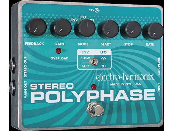 ELECTRO-HARMONIX Stereo Polyphase - Analog Optical Envelope/LFO Phase Shifter - Série XO
